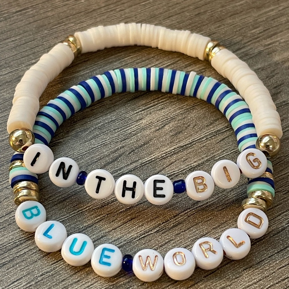 Disney Inspired Bracelet Set In The Big Blue World Heishi Clay Polymer Beads
